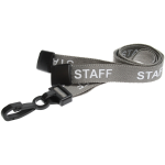 15mm Recycled Grey Staff Lanyards with Plastic J Clip Education Lanyards Plastic Card Supplier