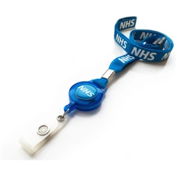 NHS Lanyard with Badge Reel & Double-Sided ID Card Holder Healthcare Lanyards Plastic Card Supplier