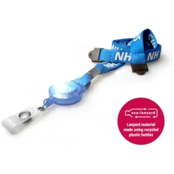NHS Lanyard & Integrated Badge Reel with Double Breakaway Healthcare Lanyards Plastic Card Supplier