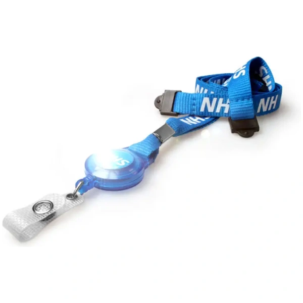 NHS Lanyard & Integrated Badge Reel with Double Breakaway Healthcare Lanyards Plastic Card Supplier