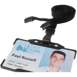 10mm Recycled Plain Black Lanyards with Plastic J Clip Id Card Accessories Plastic Card Supplier