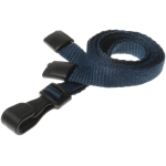 10mm Recycled Plain Dark Blue Lanyards with Plastic J Clip J-Clip Lanyards Plastic Card Supplier