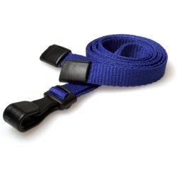 10mm Recycled Plain Navy Blue Lanyards with Plastic J Clip Id Card Accessories Plastic Card Supplier