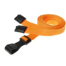 10mm Recycled Plain Orange Lanyards with Plastic J Clip Id Card Accessories Plastic Card Supplier