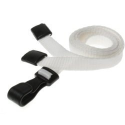 10mm Recycled Plain White Lanyards with Plastic J Clip Id Card Accessories Plastic Card Supplier