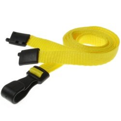 10mm Recycled Plain Yellow Lanyards with Plastic J Clip ECO Products Plastic Card Supplier