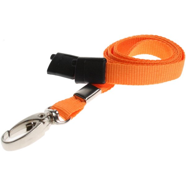 10mm Recycled Plain Orange Lanyards with Metal Lobster Clip ECO Products Plastic Card Supplier