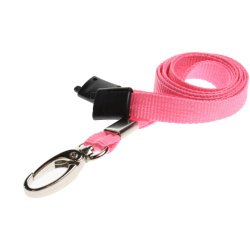 10mm Recycled Plain Pink Lanyards with Metal Lobster Clip ECO Products Plastic Card Supplier