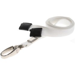 10mm Recycled Plain White Lanyards with Metal Lobster Clip ECO Products Plastic Card Supplier