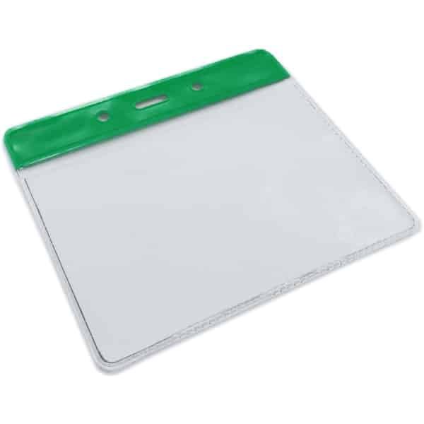 Vinyl Green Top Visitor Pass Holder – 91x65mm Flexible Card Holder Plastic Card Supplier