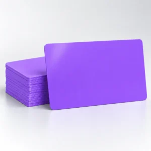 Purple Blank Plastic PVC CR80 Card: High-Quality and Durable Identification Card. Purple Blank Plastic PVC CR80 Card: High-Quality and Durable Identification Card.