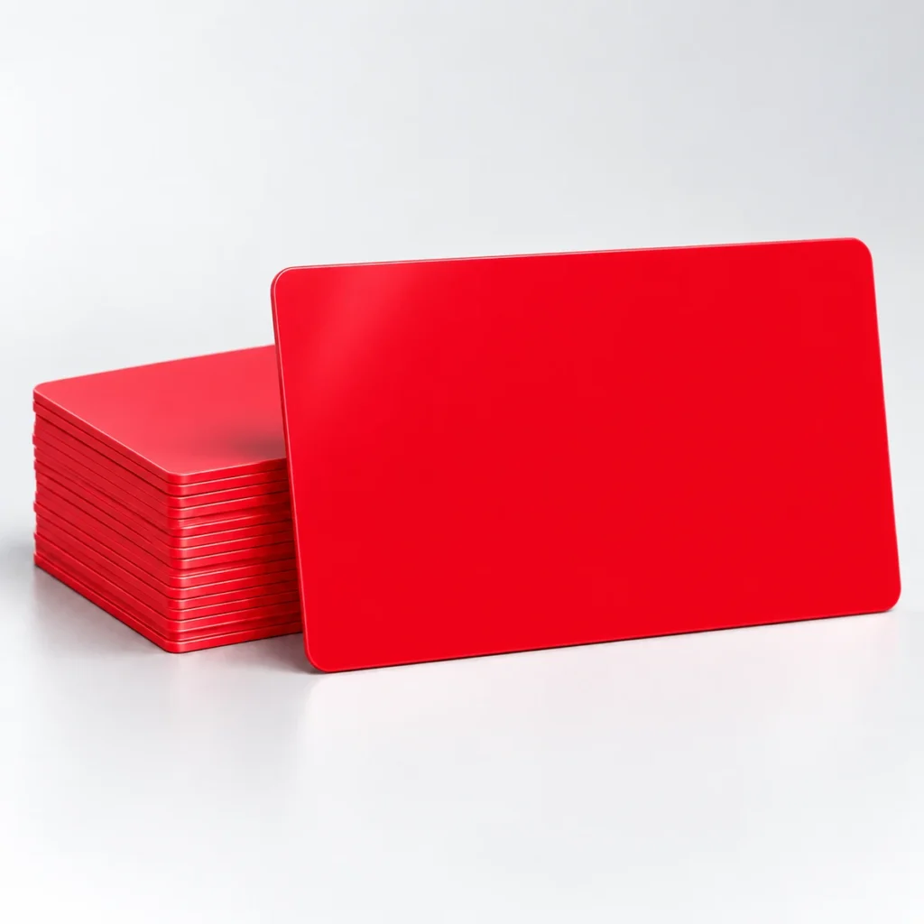 Red Blank Plastic PVC CR80 Card