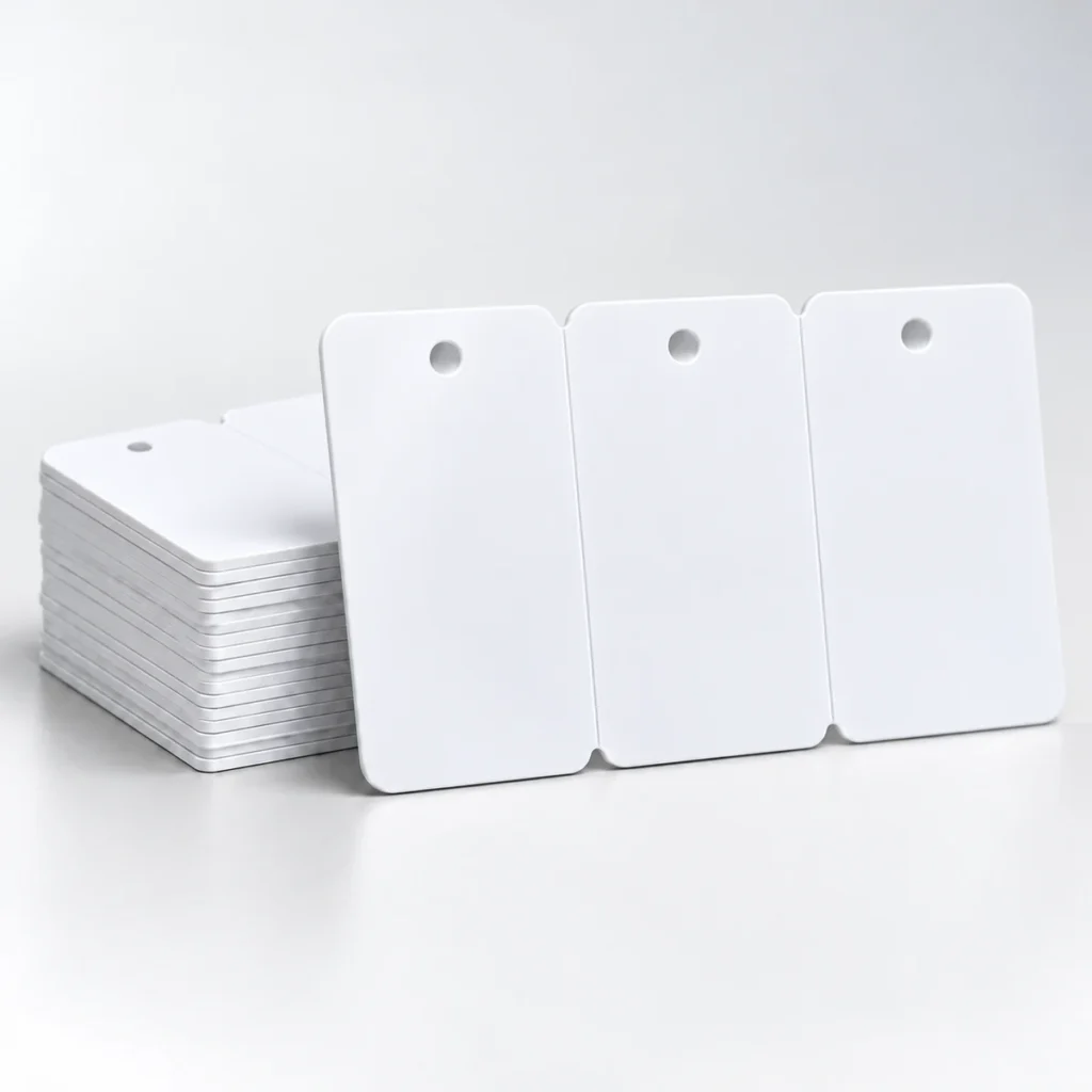 Blank White PVC Plastic ID Cards CR80 760 Micron 3 Tag Card