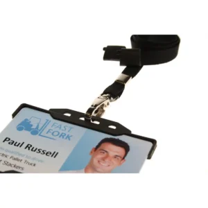 Black Lanyard with Metal Lobster Clip 3