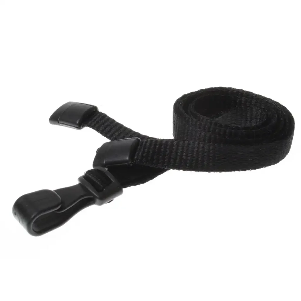 Black Lanyards with Plastic J Clip