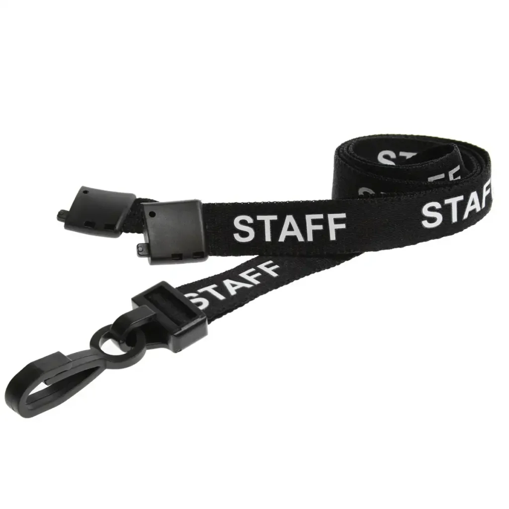 Black Staff Lanyards with Plastic J Clip