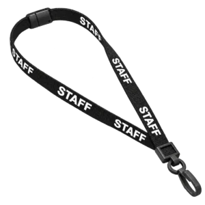 Black Staff Lanyards with Plastic J Clip