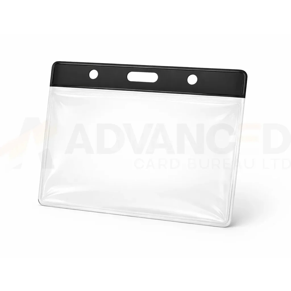Vinyl Black Top Visitor Pass Holder – 91x65mm