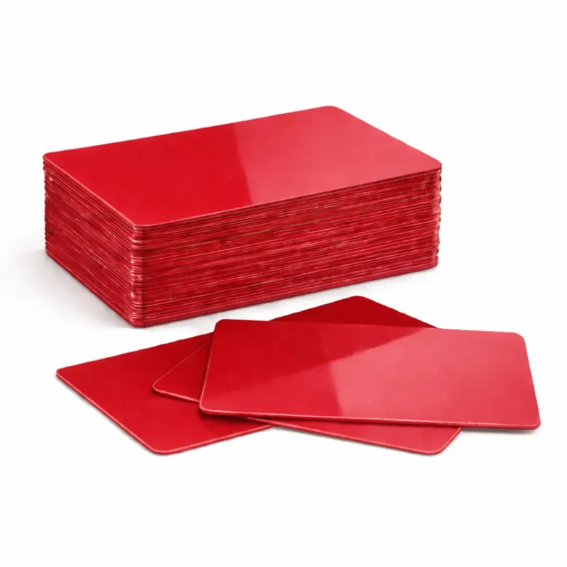 Blank Red PVC ID Cards - Advanced Card Bureau Ltd Blank Red PVC ID Cards