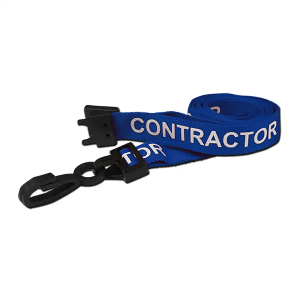 Blue Contractor Lanyard With Plastic Clip