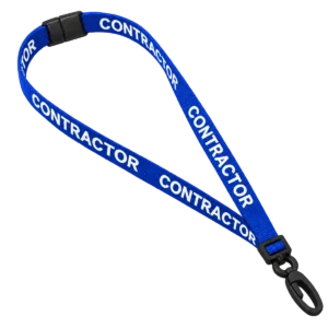 Blue Contractor Lanyard With Plastic Clip