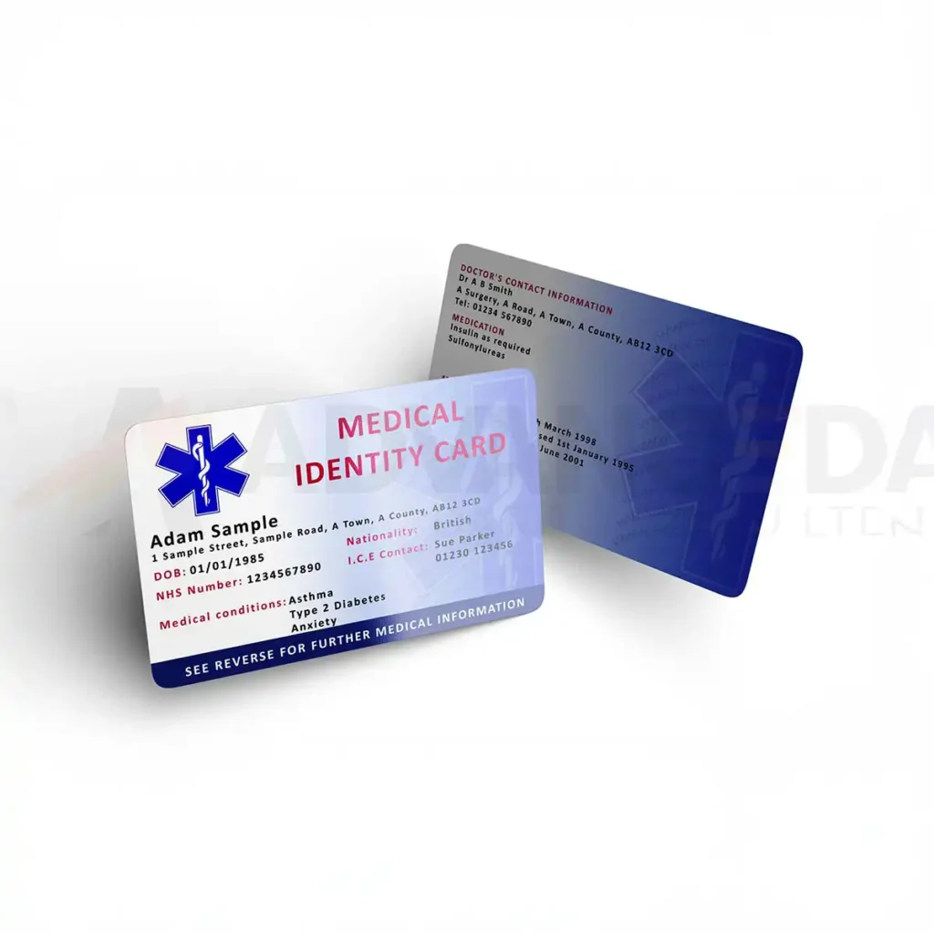 Custom Printed Medical ID Card