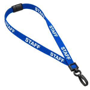 Blue Staff Lanyards with Plastic J Clip