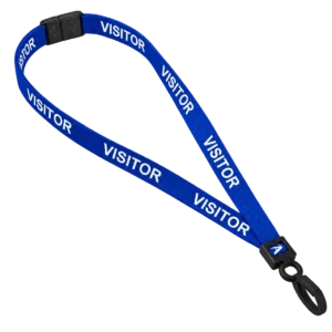 Blue Visitor Lanyard With Plastic Clip