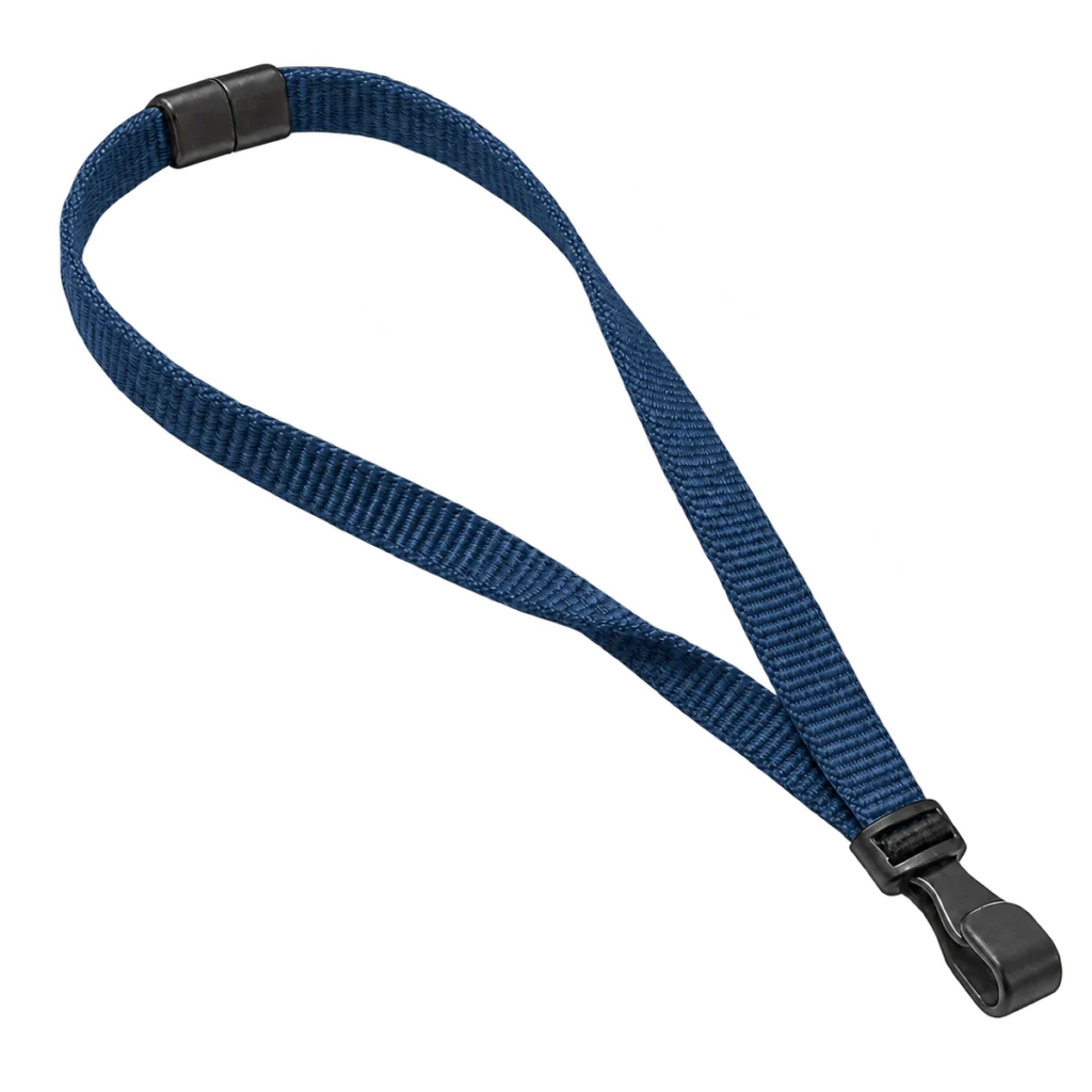 Dark Blue Lanyards with Plastic J Clip