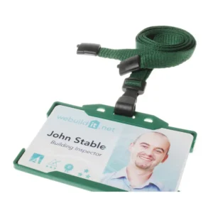 Dark Green Lanyard with Plastic J clip 4