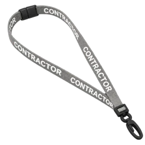 Grey Contractor Lanyards With Plastic Clip