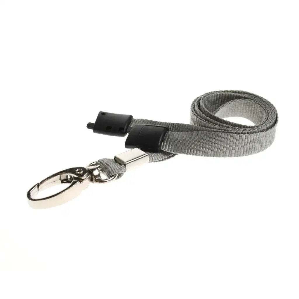 Grey Lanyards with Metal Lobster Clip