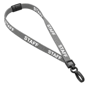 Grey Staff Lanyard with Plastic J Clip