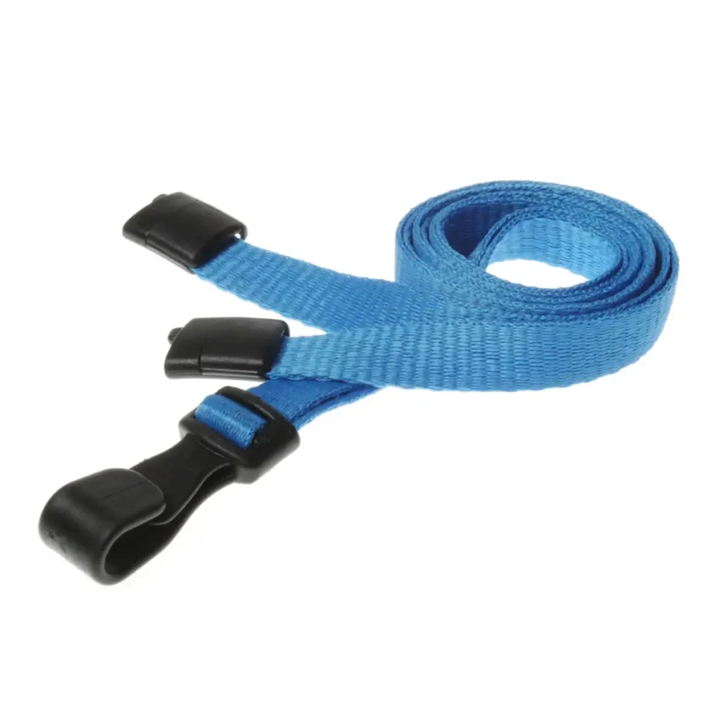 Light Blue Lanyards with Plastic J Clip