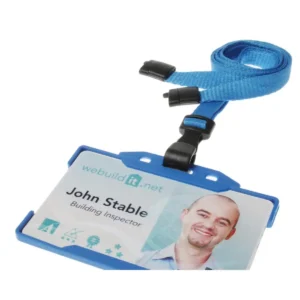 Light Blue Lanyard with Plastic J clip 4