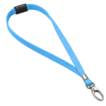 Light Blue Lanyards and Metal Lobster Clip shown in an open loop with the fitting visible