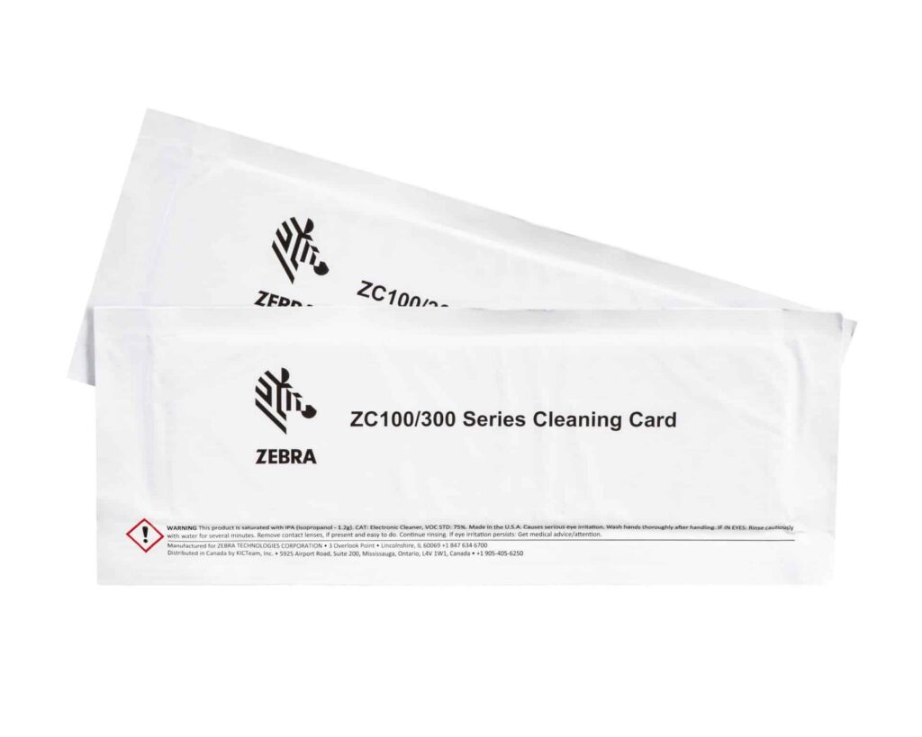 Zebra ZC100/300 Cleaning Card Kit (5 Cards) Zebra ZC100/300 Cleaning Card Kit (5 Cards)