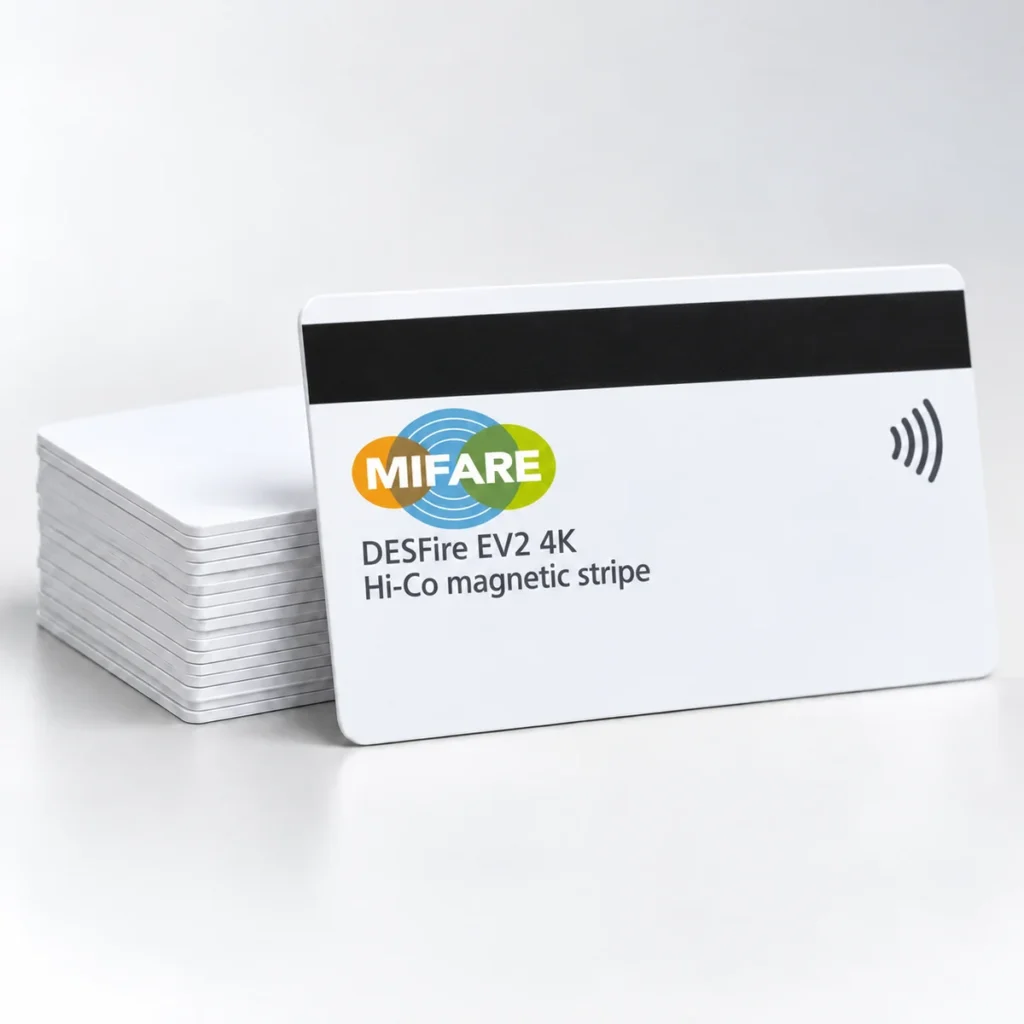 MIFARE® DESFire® 4K NXP EV2 Cards with 2750oe Hi-Co Magnetic Stripe - Pack of 100