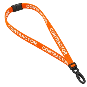 Orange Contractor Lanyard With Plastic Clip