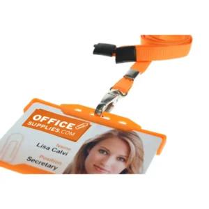 Orange Lanyard with Metal Lobster Clip 3