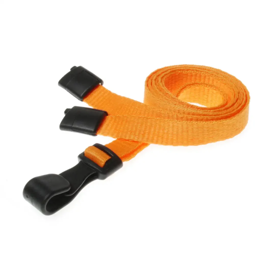 Orange Lanyards with Plastic J Clip