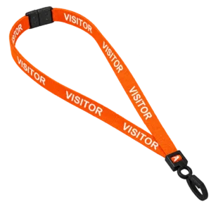 Orange Visitor Lanyard With Plastic Clip