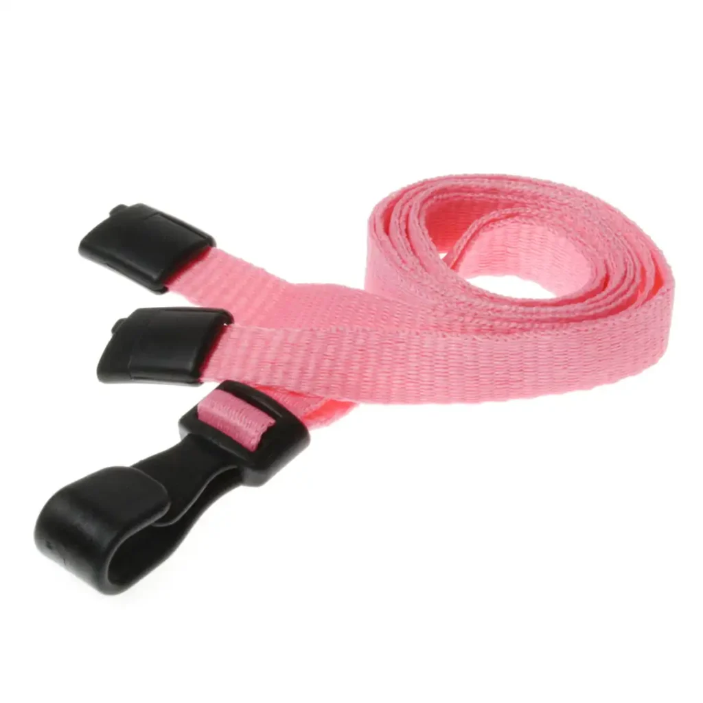 Pink Lanyards with Plastic J Clip