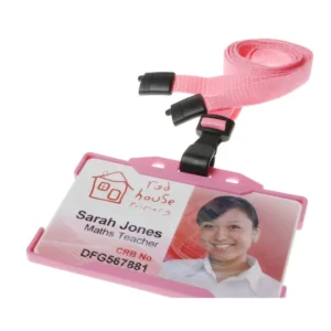 Pink Lanyard with Plastic J clip 4