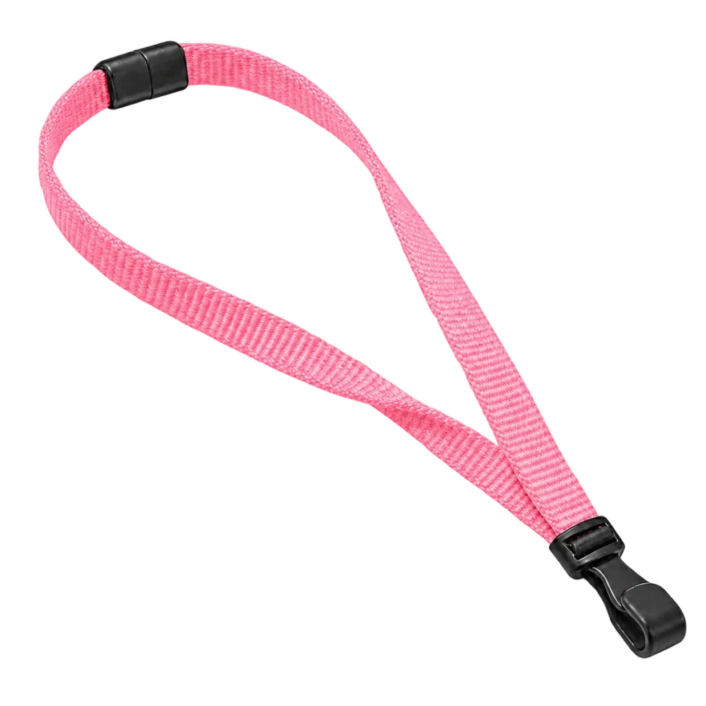 Pink Lanyards with Plastic J Clip