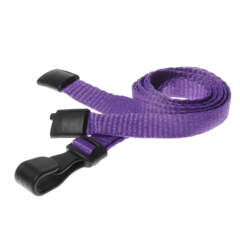 Purple Lanyards with Plastic J Clip