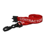 Red Contractor Lanyard With Plastic Clip