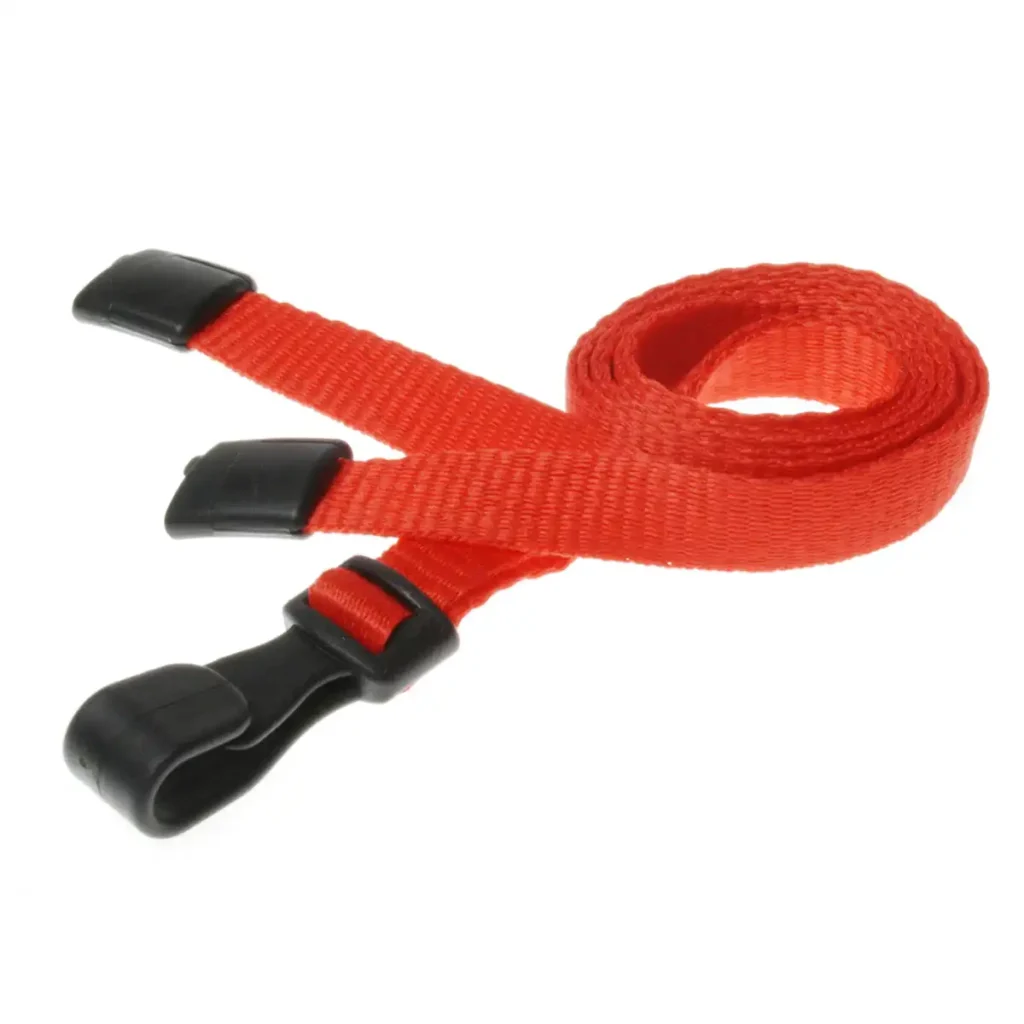 Red Lanyards with Plastic J Clip Red Lanyards with Plastic J Clip
