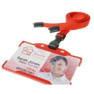 Red Lanyard with Plastic J clip 4