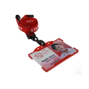 Red Staff Lanyard With Plastic Clip 3